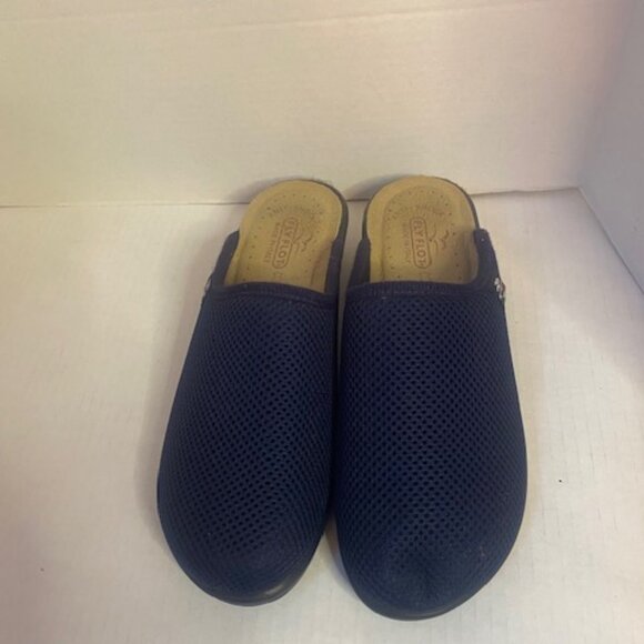 Fly Flot Women's Shoes Slides Mules Sandals Navy Blue Mesh Slip On Casual 8 - Picture 1 of 6